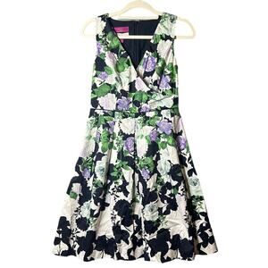 Talbots Dress Women 2P Floral Multicolor Oprah Magazine Collection A-Line Casual